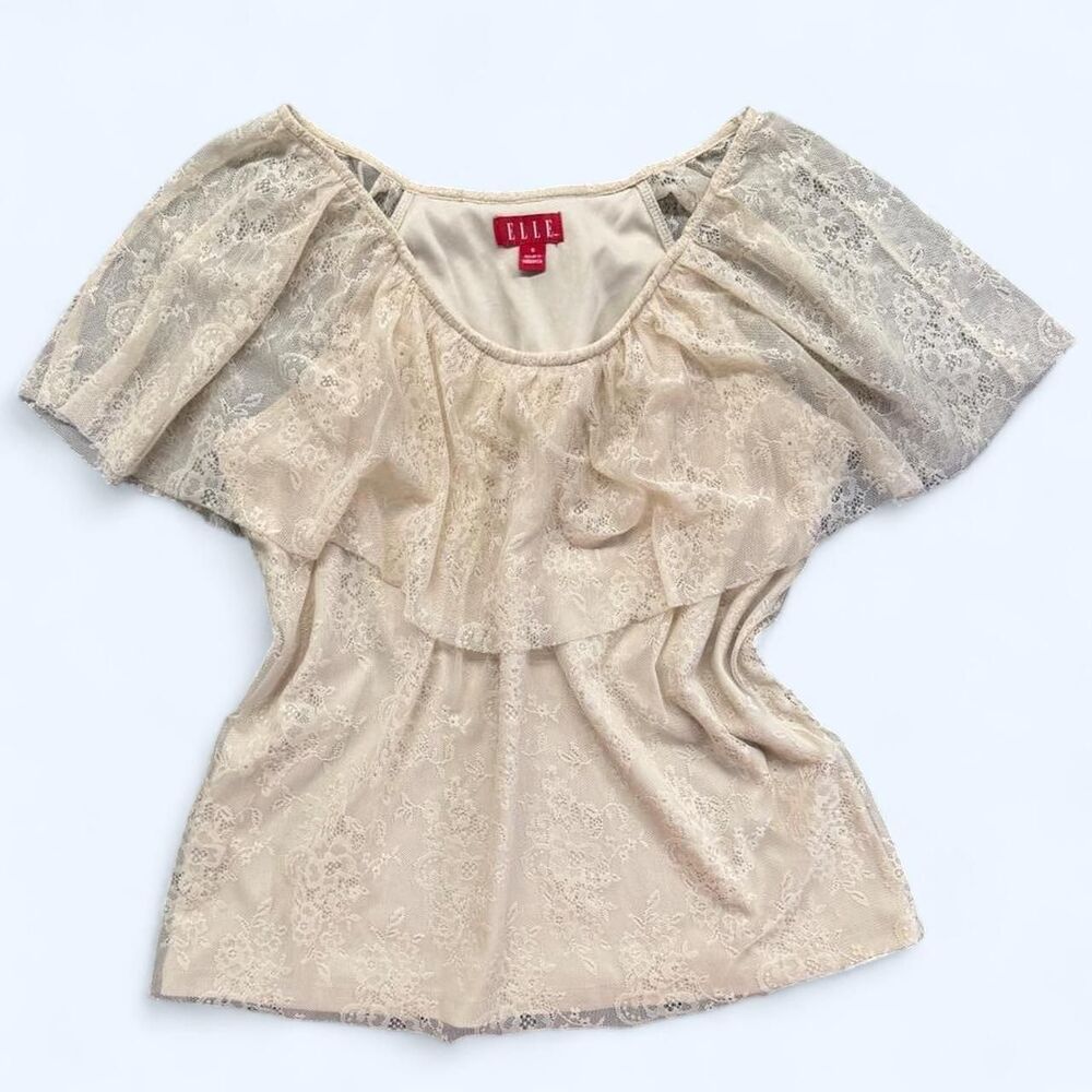 Elle Women's Cream Lace Blouse